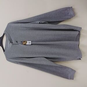 Men's Gray Henley Pullover Shirt 4646G